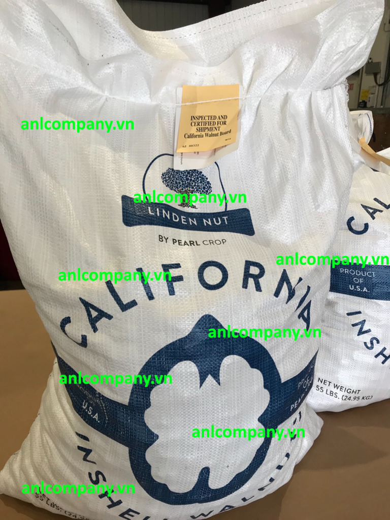 hạt óc chó Hartley được nhập khẩu từ Mỹ, xuất xứ California, quy cách đóng gói bao 25kg như hình